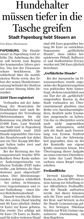 121116 EZ Hundesteuer